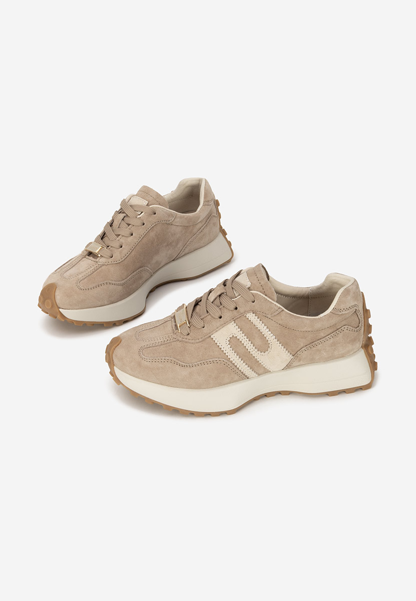 Beżowe sneakersy damskie Samiara