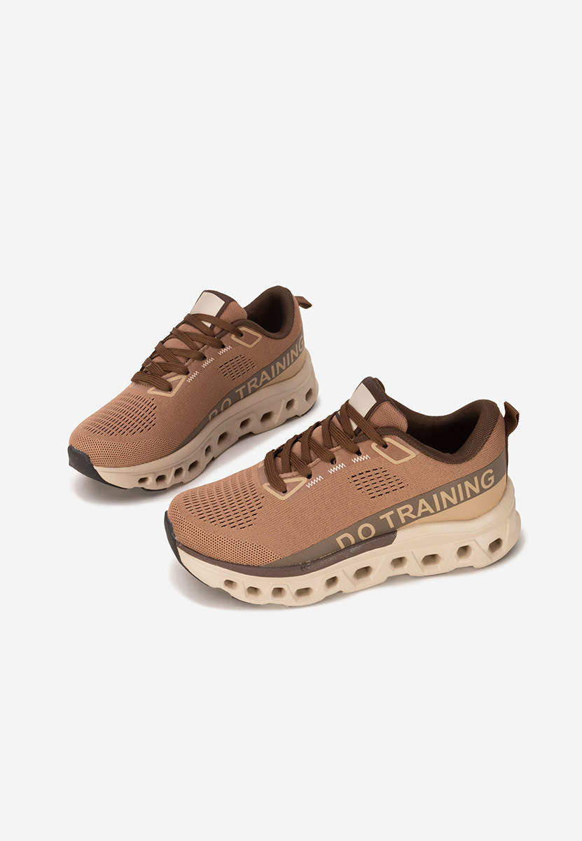 Brązowe sneakersy na platformie Turinia