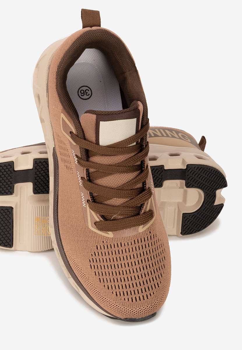 Brązowe sneakersy na platformie Turinia