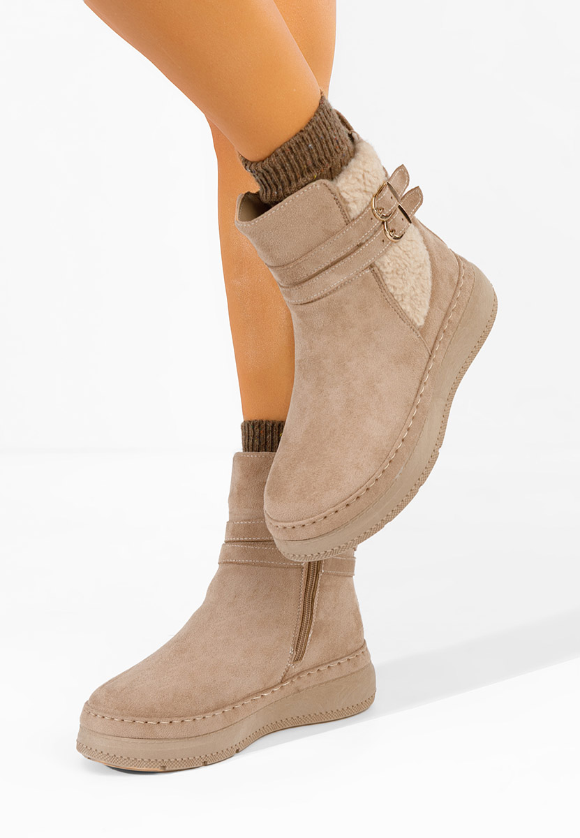 Khaki kozaki damskie Monroa