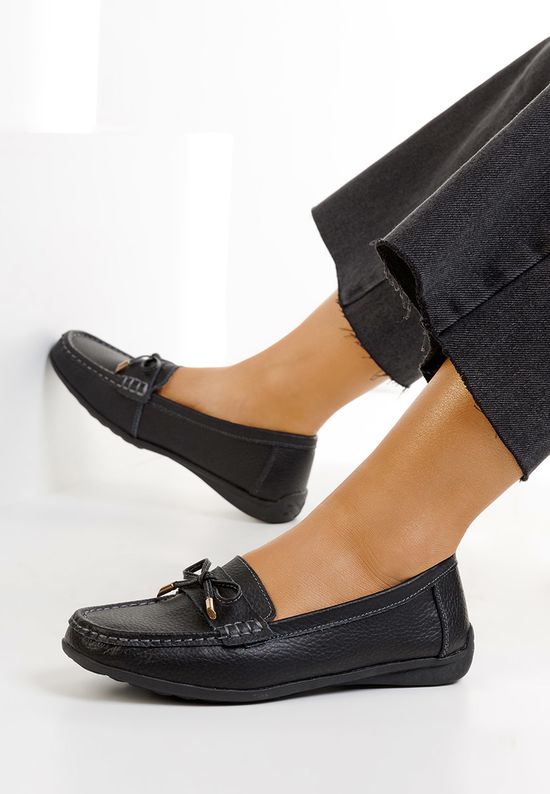 Czarne mokasyny damskie skórzane Sargetia, Rozmiary: 36 - zapatos