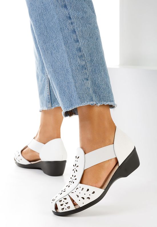 Białe sandały damskie skórzane Melona, Rozmiary: 36 - zapatos