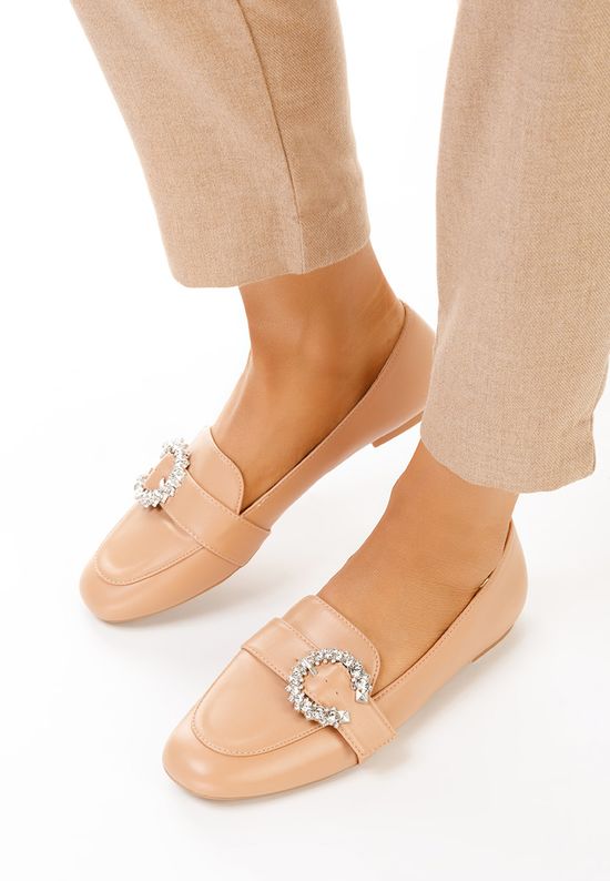 Camelowe eleganckie mokasyny damskie Madalena, Rozmiary: 39 - zapatos