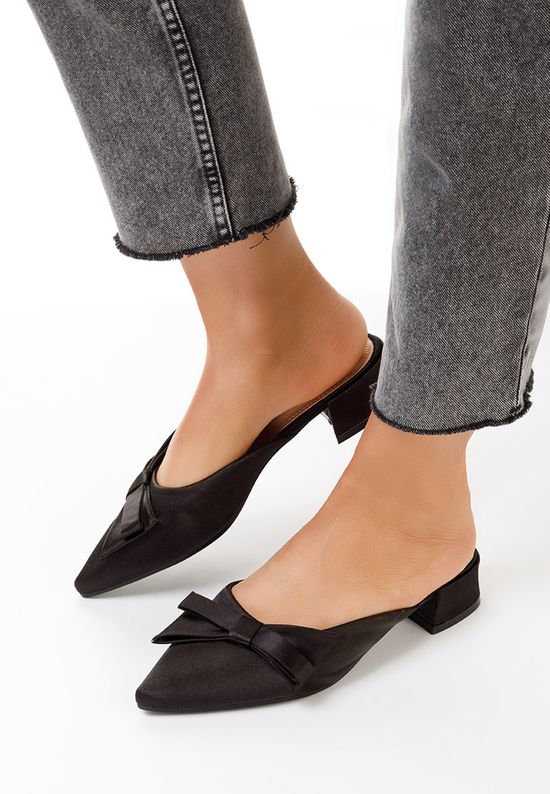 Czarne klapki damskie eleganckie Ellera, Rozmiary: 38 - zapatos