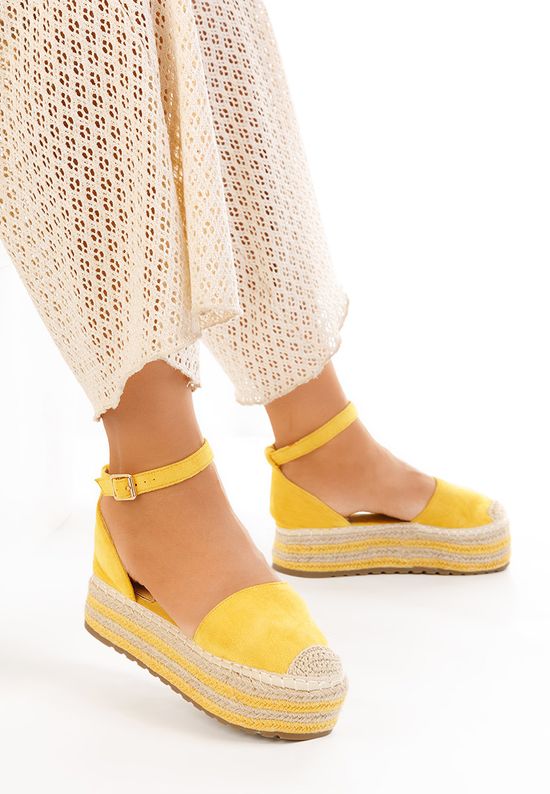 Żółte espadryle na platformie Espina, Rozmiary: 38 - zapatos