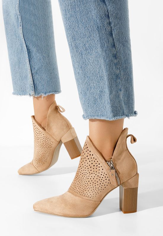 Khaki botki jesienne Lopera, Rozmiary: 38 - zapatos