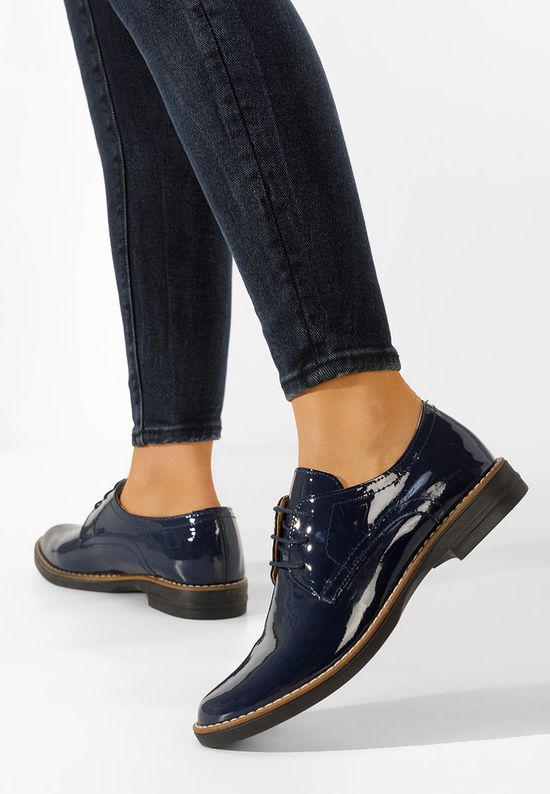 Niebieskie oxfordy damskie skórzane Otivera V3, Rozmiary: 40 - zapatos