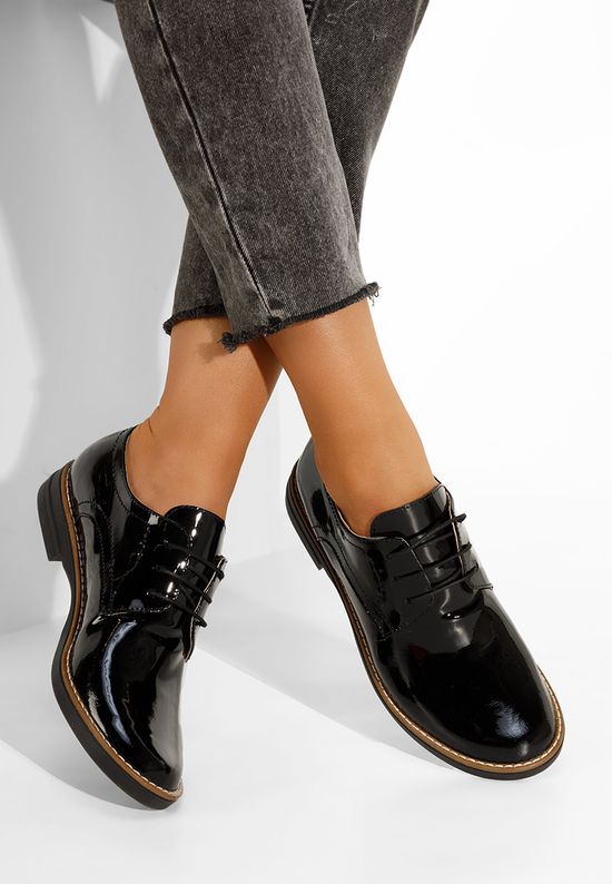 Czarne oxfordy damskie skórzane Otivera V3, Rozmiary: 36 - zapatos