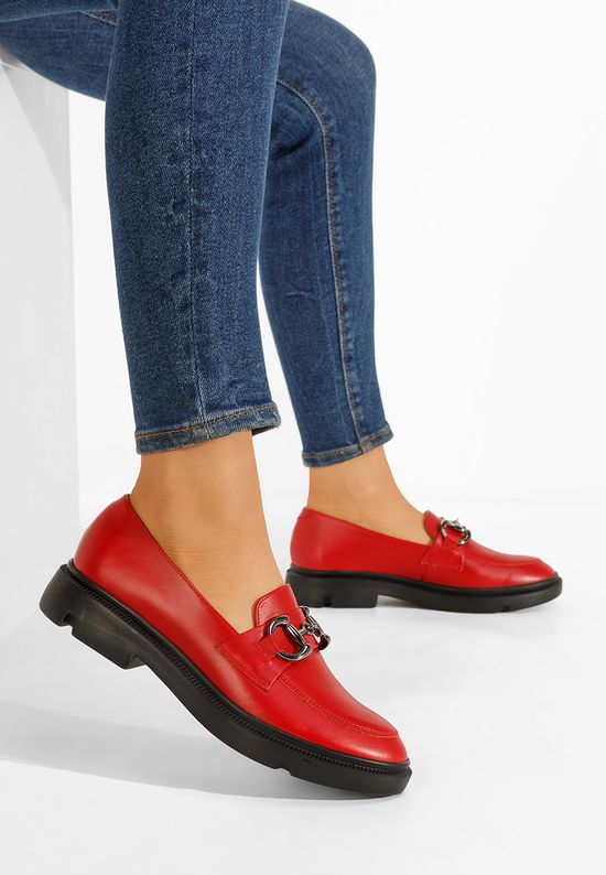 Czerwone mokasyny damskie skórzane Duquesa V2, Rozmiary: 39 - zapatos