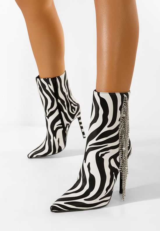 Zebra botki na szpilce Viedma, Rozmiary: 40 - zapatos