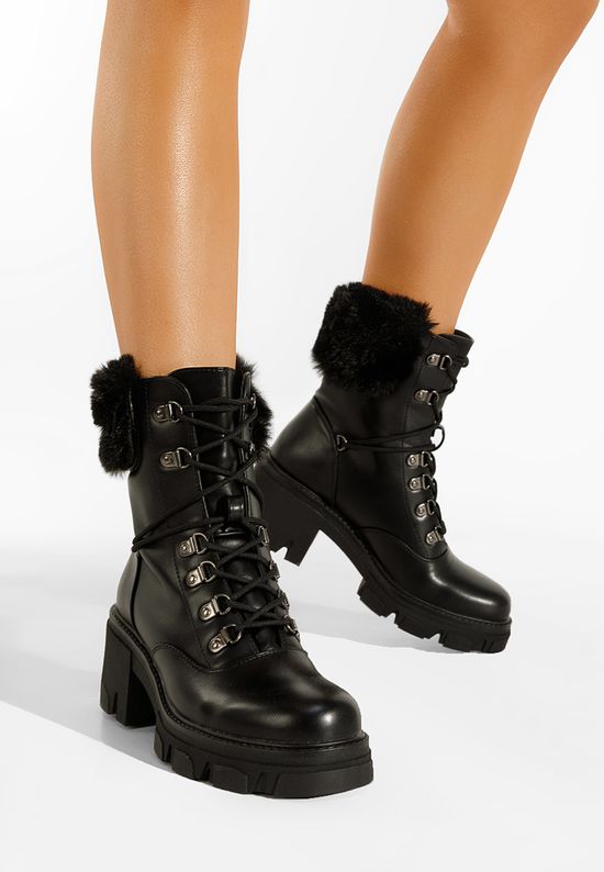Czarne trapery damskie zimowe Niralia, Rozmiary: 37 - zapatos