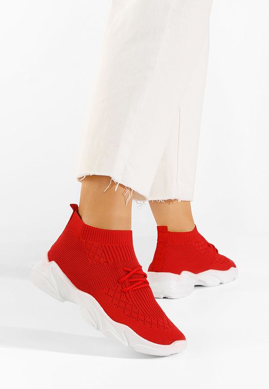 Czerwone sneakersy damskie Floriena, Rozmiary: 38 - zapatos