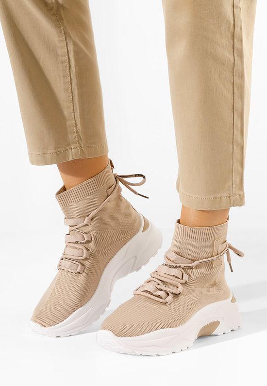 Khaki sneakersy wysokie Loving, Rozmiary: 39 - zapatos