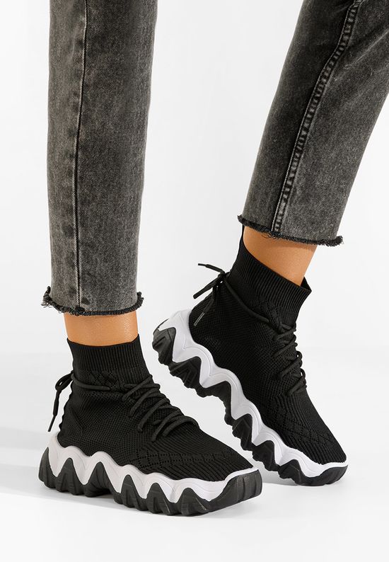 Czarne sneakersy wysokie Turin, Rozmiary: 38 - zapatos