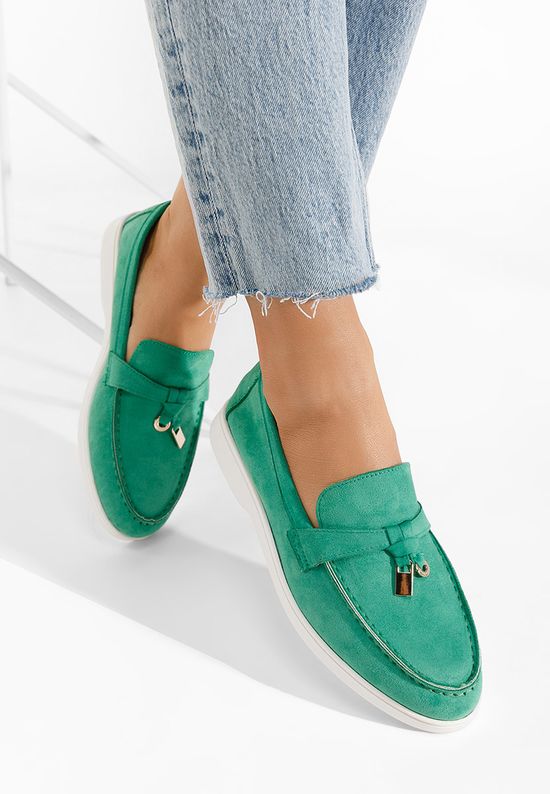 Zielone mokasyny damskie Glena, Rozmiary: 36 - zapatos