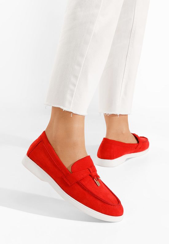 Czerwone mokasyny damskie Glena, Rozmiary: 36 - zapatos
