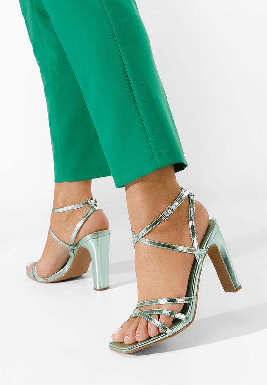 Zielone sandaly na obcasie Ayleen, Rozmiary: 36 - zapatos