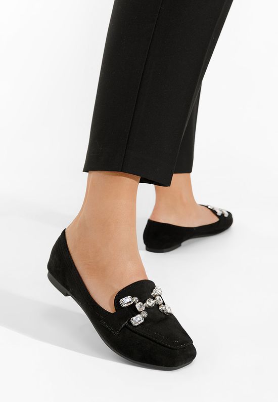 Czarne eleganckie mokasyny damskie Anzia, Rozmiary: 36 - zapatos