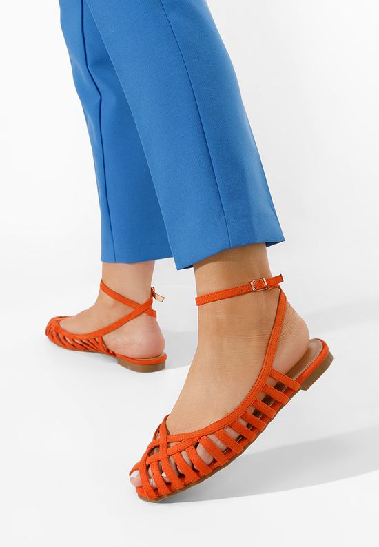 Pomarańczowe sandały płaski Sabara, Rozmiary: 36 - zapatos