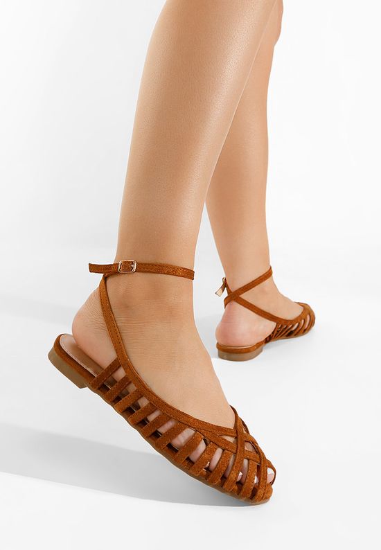 Camelowe sandały płaski Sabara, Rozmiary: 36 - zapatos