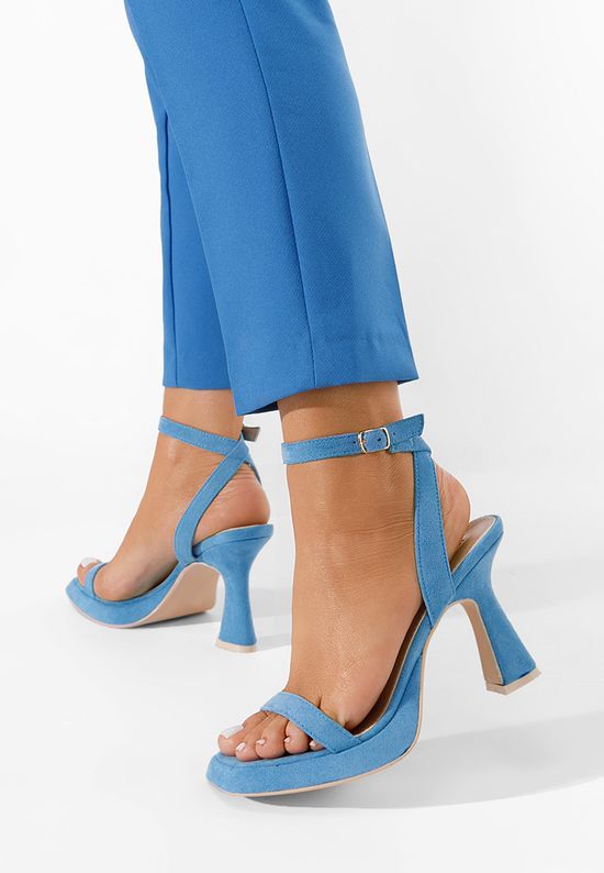 Niebieskie sandaly na obcasie Krona, Rozmiary: 40 - zapatos
