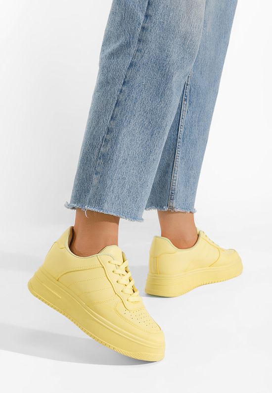 Żółte sneakersy damskie Lyndora, Rozmiary: 36 - zapatos