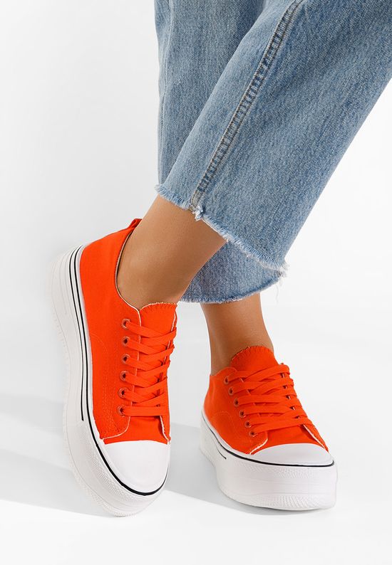 Pomarańczowe trampki damskie Loleta, Rozmiary: 37 - zapatos