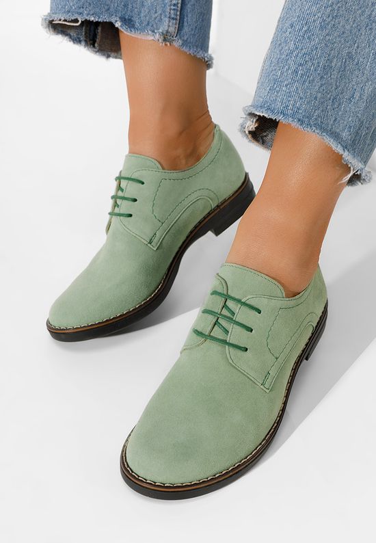 Zielone oxfordy damskie skórzane Otivera V2, Rozmiary: 36 - zapatos
