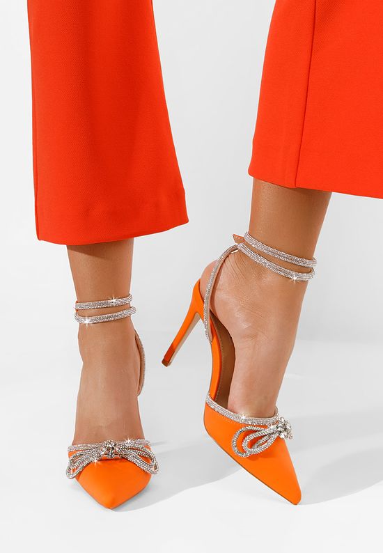 Pomarańczowe szpilki na obcasie Lastra, Rozmiary: 40 - zapatos
