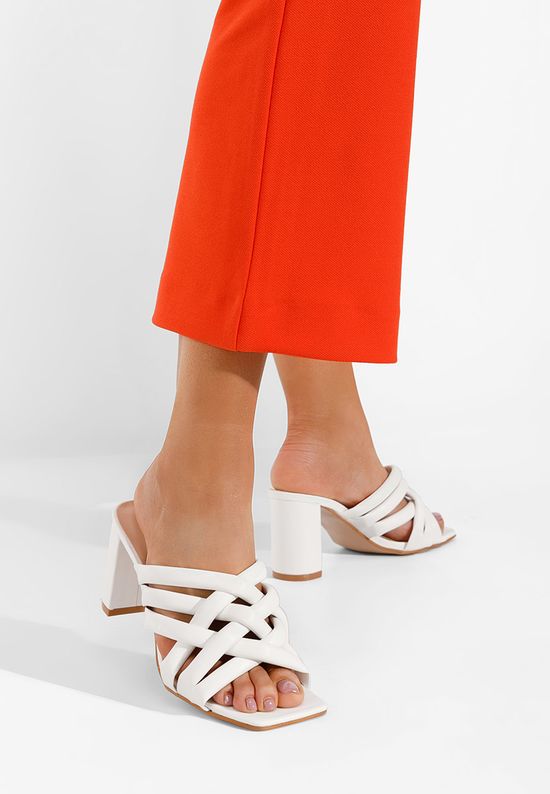 Białe klapki damskie eleganckie Irola, Rozmiary: 38 - zapatos