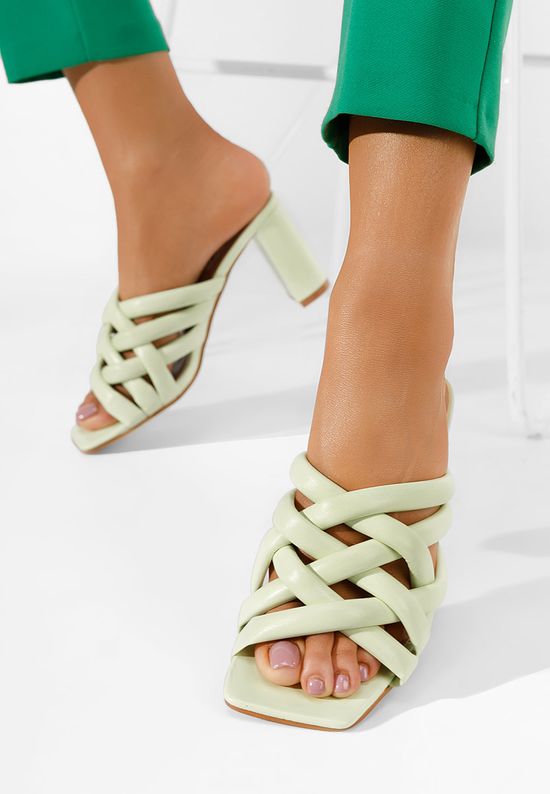 Zielone klapki damskie eleganckie Irola, Rozmiary: 41 - zapatos