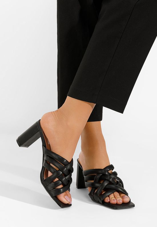 Czarne klapki damskie eleganckie Irola, Rozmiary: 39 - zapatos