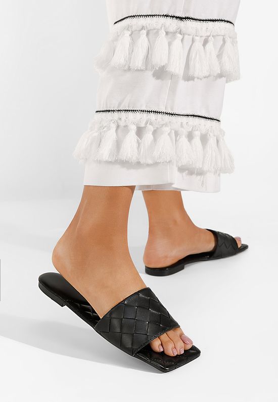 Czarne klapki damskie Miravale, Rozmiary: 38 - zapatos