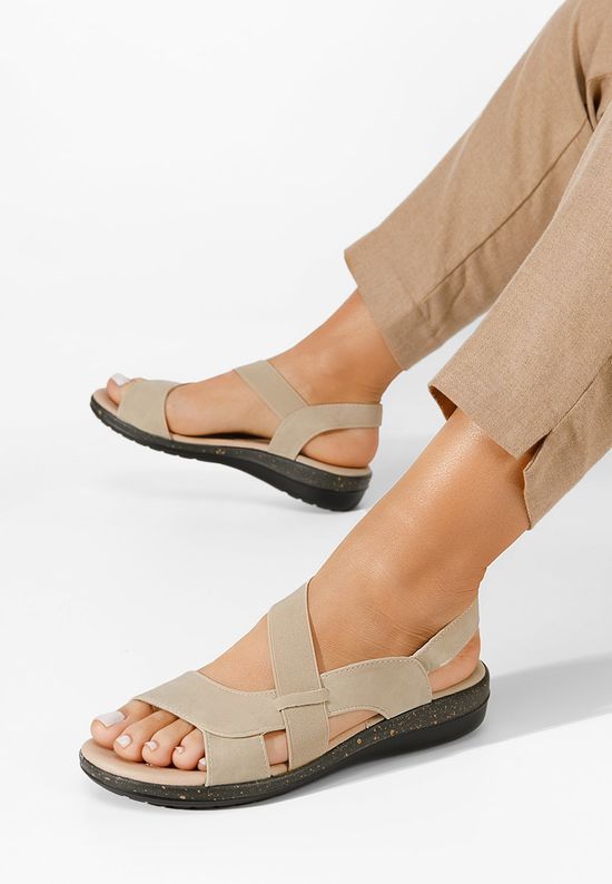 Beżowe sandały płaski Tobia, Rozmiary: 37 - zapatos
