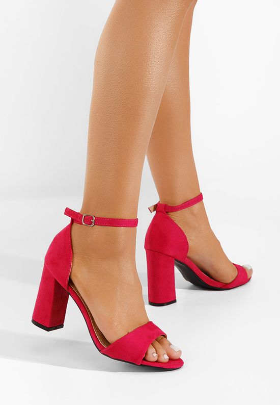 Czerwone sandały na słupku Liunda, Rozmiary: 36 - zapatos