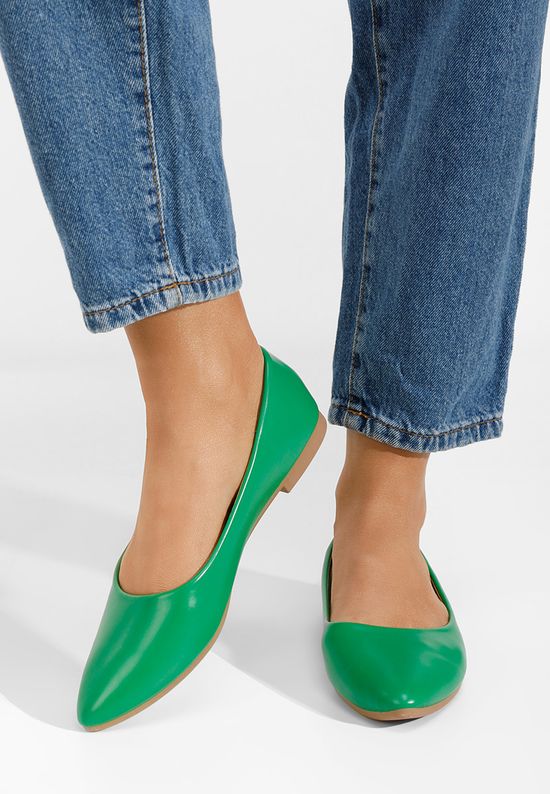 Zielone baleriny damskie Genevieve, Rozmiary: 38 - zapatos