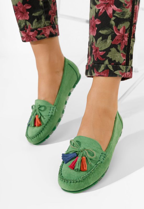 Zielone mokasyny damskie Prestia, Rozmiary: 36 - zapatos