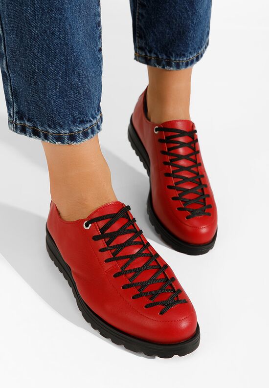 Czerwone półbuty damskie Modeva, Rozmiary: 36 - zapatos
