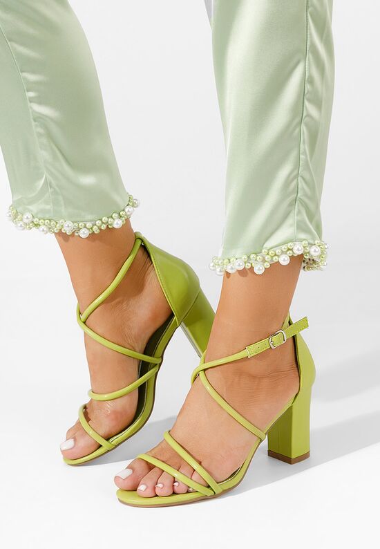 Zielone sandały na słupku Zarila, Rozmiary: 36 - zapatos