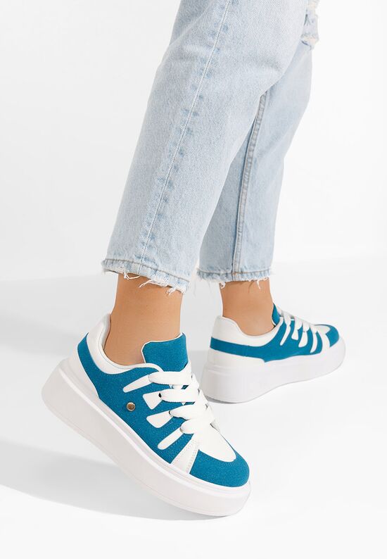 Niebieskie sneakersy na platformie Cassatia, Rozmiary: 39 - zapatos