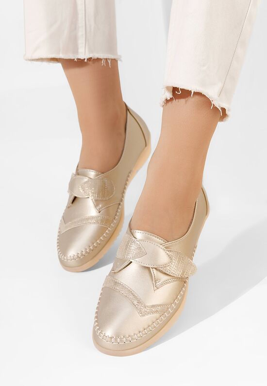 Złote mokasyny damskie Avirea, Rozmiary: 39 - zapatos