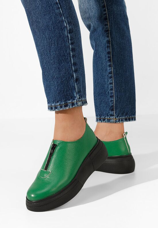 Zielone półbuty damskie Amaera, Rozmiary: 40 - zapatos