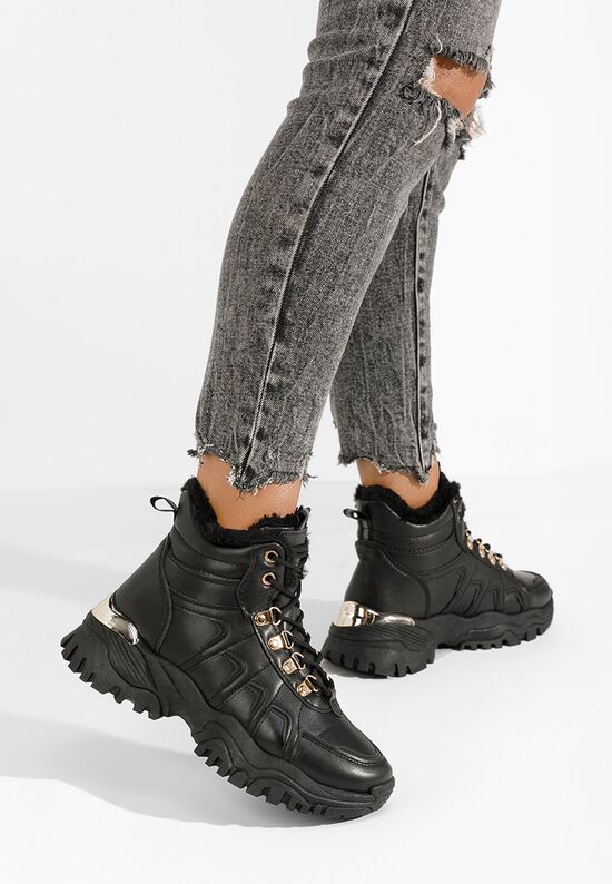 Czarne zimowe sneakersy damskie Vincia, Rozmiary: 36 - zapatos