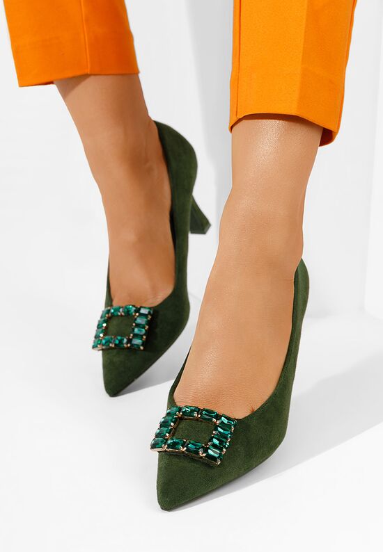 Zielone szpilki Ivolora, Rozmiary: 36 - zapatos