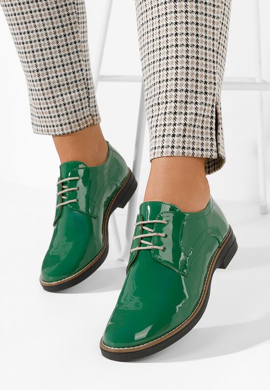 Zielone oxfordy damskie skórzane Otivera V3, Rozmiary: 36 - zapatos