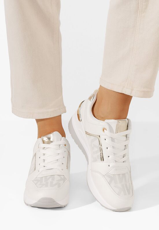 Białe sneakersy na koturnie Velola, Rozmiary: 39 - zapatos