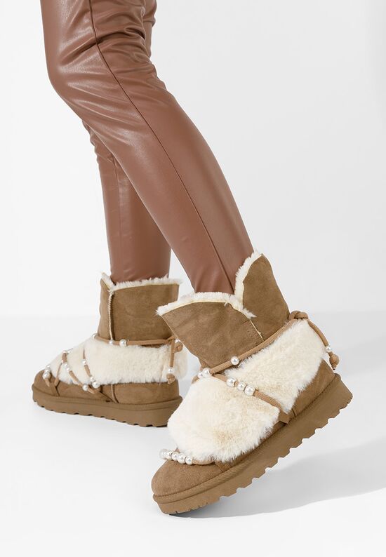 Khaki zimowe buty damskie Belvia, Rozmiary: 38 - zapatos