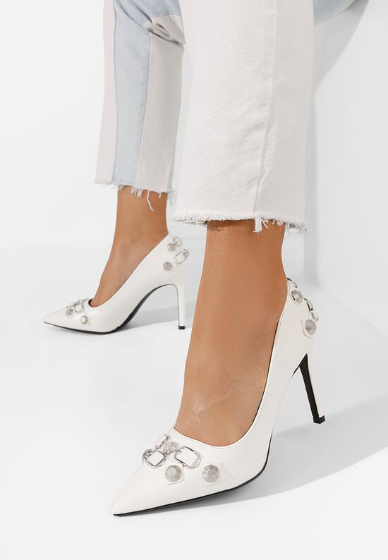 Białe szpilki Supreme, Rozmiary: 38 - zapatos