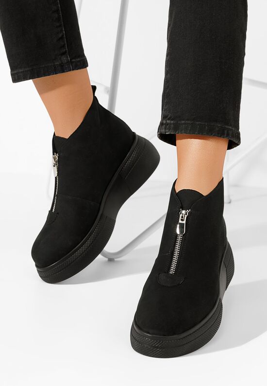 Czarne botki damskie skórzane Laurisa V2, Rozmiary: 38 - zapatos