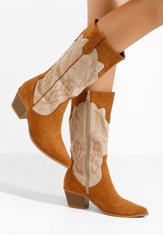 Camelowe kozaki kowbojki damskie Kania, Rozmiary: 39 - zapatos